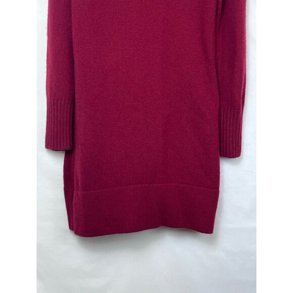 Lands' End Women's Med Red Lamb's Wool Blend Button Front Long Cardigan - Picture 9 of 9